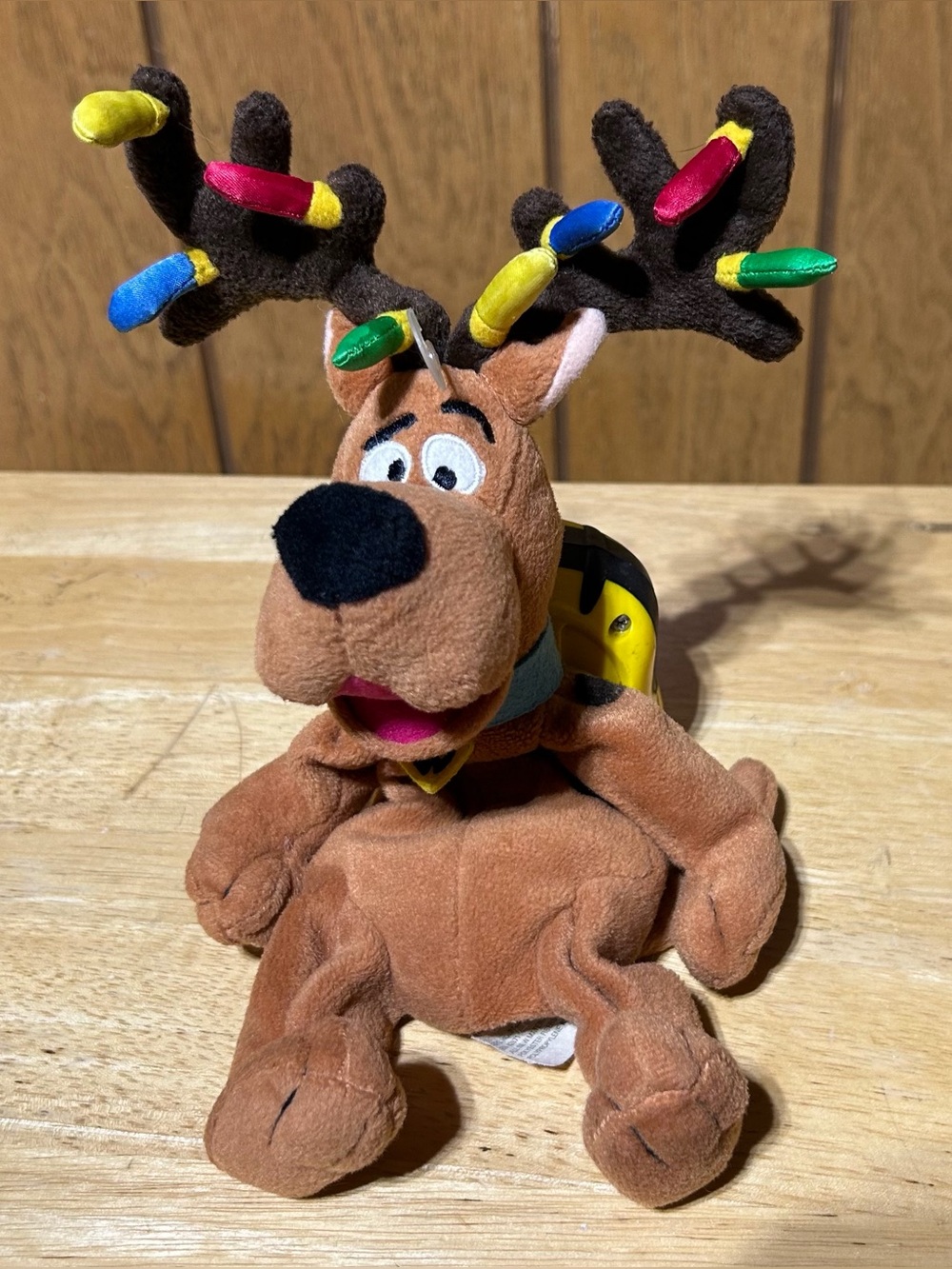 Scooby Doo Beanbag Plush Reindeer Antlers Christmas Lights Warner Brothers 12”